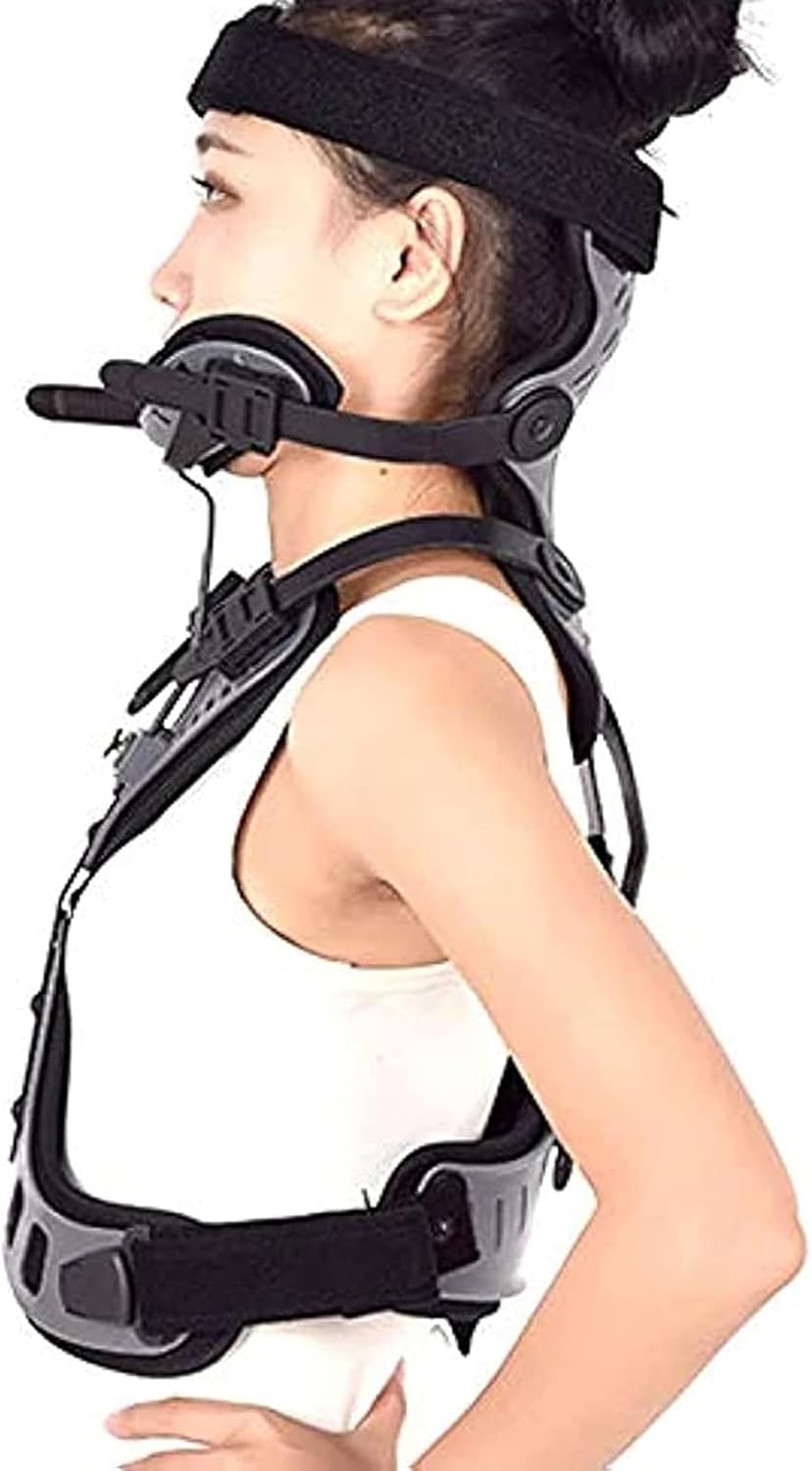 Head Neck Chest Orthosis, Orthosis Brace Back, Adjustable Neck-Thorax Orthosis U Lumbar Support for The Relief of Injuries to The Neck and Upper Back,