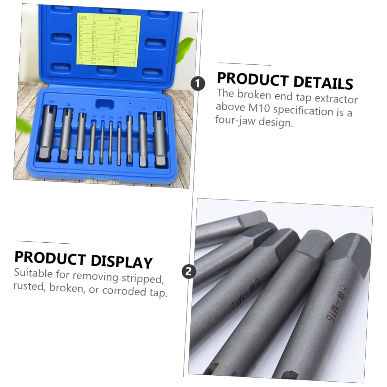 10 Pezzi Kit Estrattori Viti Lega Robusti Testa Rotta Maschi Domestico Industriale Riparazione Manutenzione Pulizia Antiruggine Usura