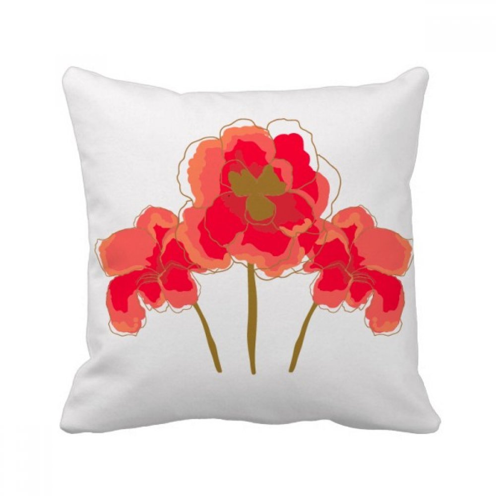 Coussin de pavot fleurs colorées 40x40 cm pour décoration de canapé salon