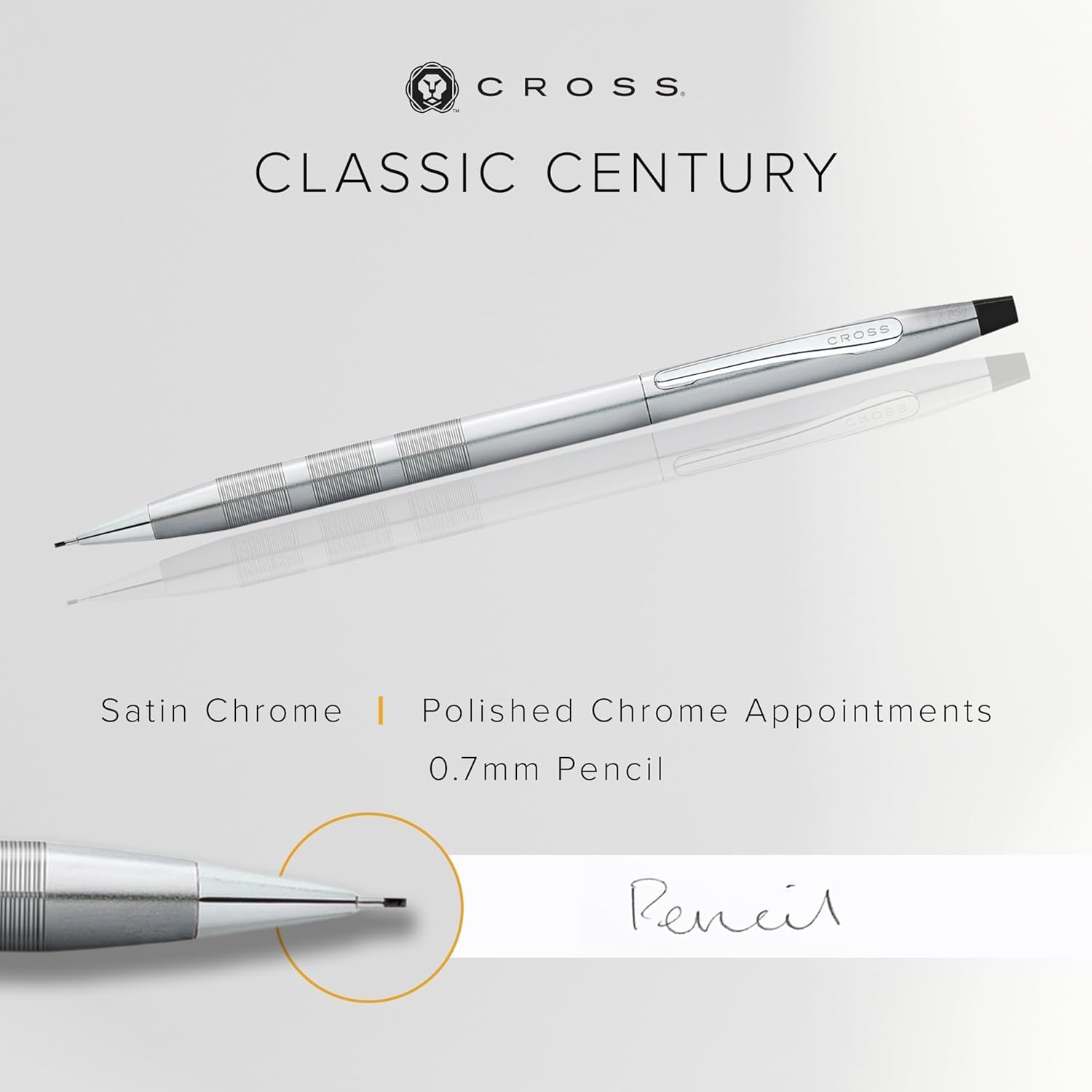 Croce cromo satinato 0,7 mm matita meccanica