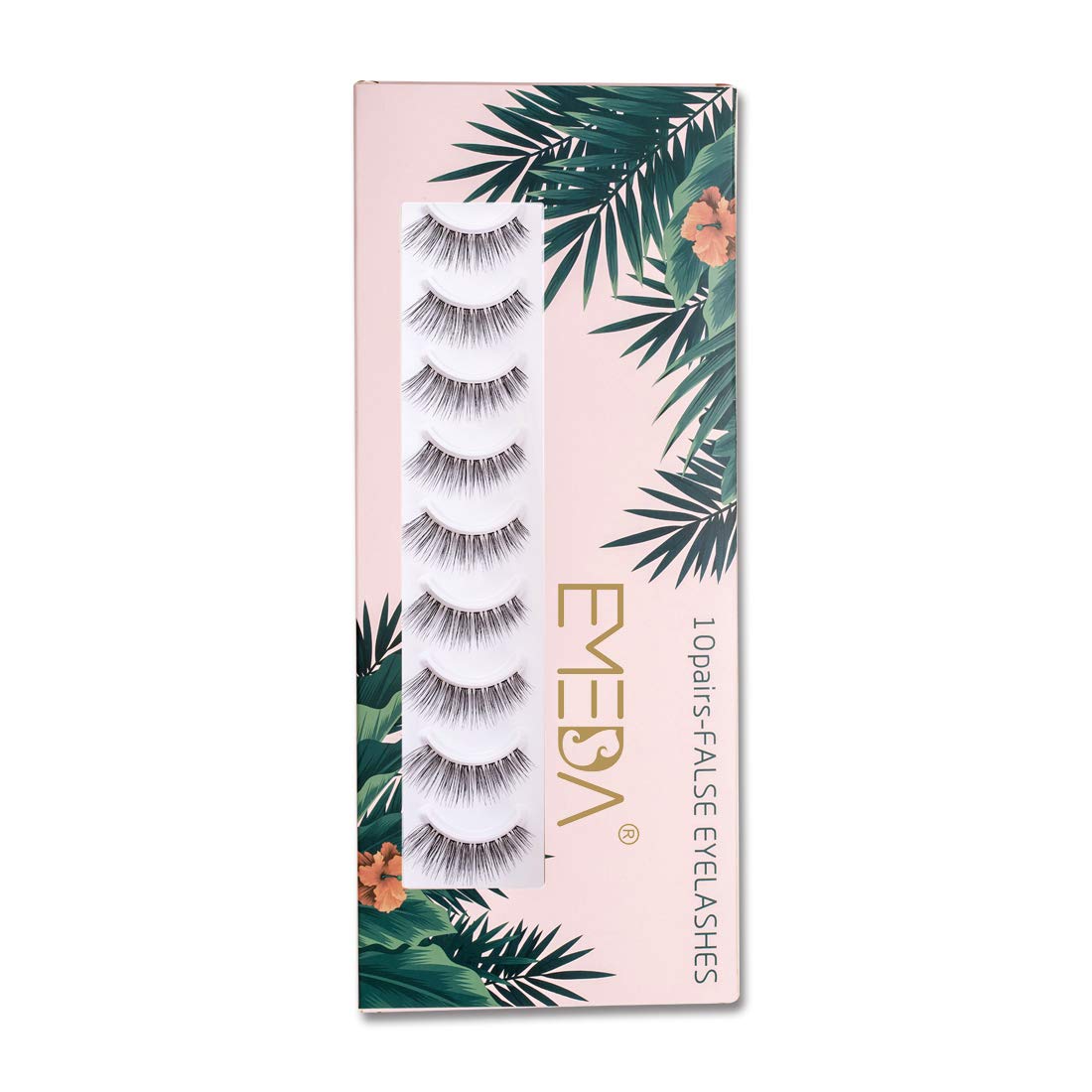 False Eyelashes Natural Look 10 Pairs 3D Fake Lashes Small Face Eyelashes 100% Handmade Lashes Wispies Short Soft Reusable Eye Lash Transparent Band Eyelash 1 Pack 005 Style Lashes by EMEDA : Beauty & Personal Care