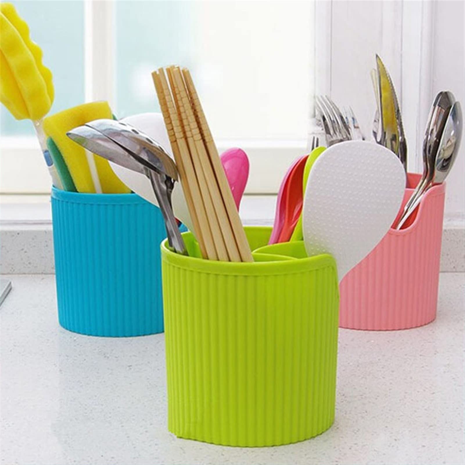 Werkzeughalter Multifunktionshaus Abläufe Rack for Besteck Geschirr Badezimmer Kunststoff Essstäbchen Löffel Gabel Lagerhalter Küchenzubehör Werkzeugregal (Color : B)