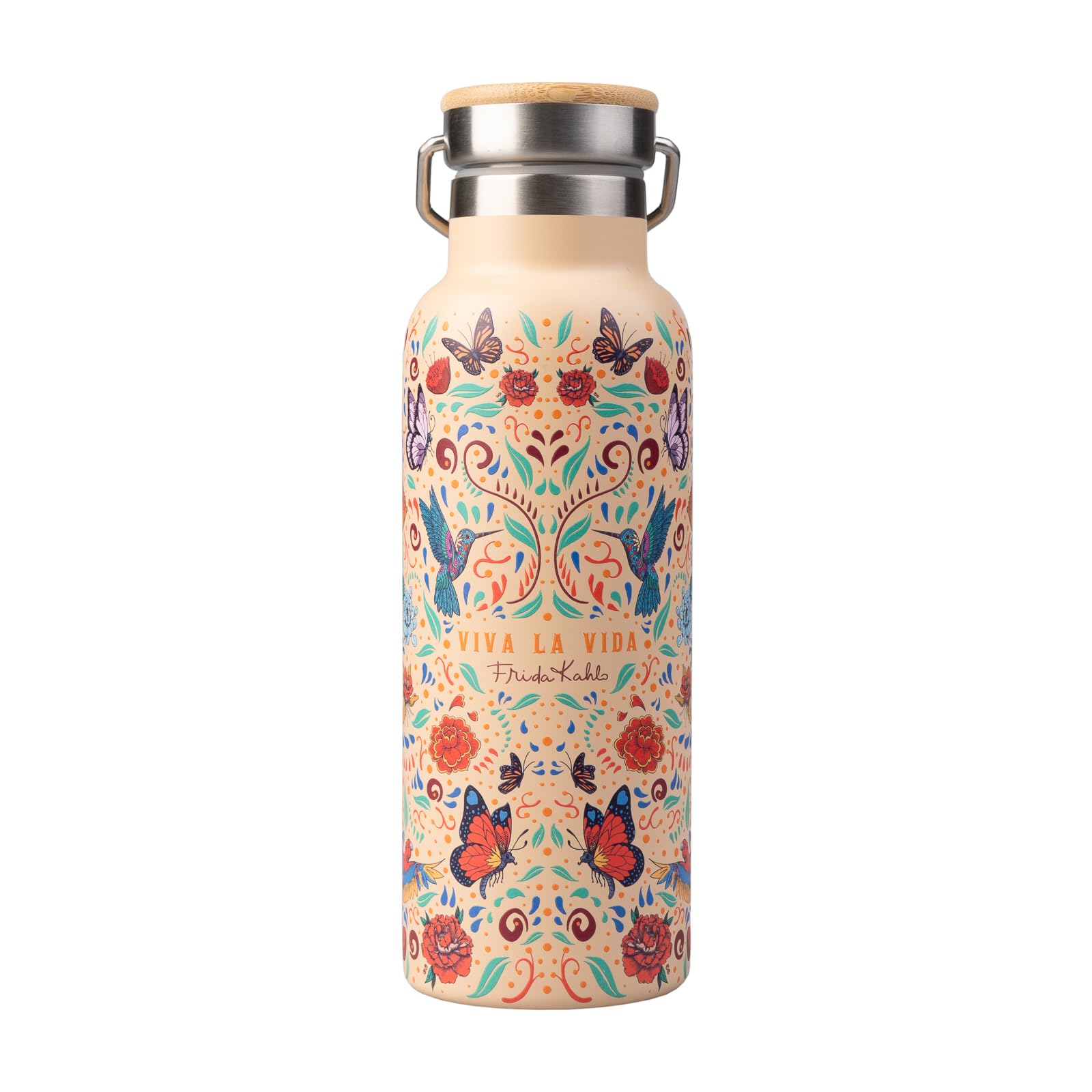 Grupo Erik Metal Water Bottle 500ml / 17oz - Frida Kahlo Gifts | Hot and Cold Water Bottle Stainless Steel, Cute Travel Bottles Gym | Art Gifts Under 20 Pounds
