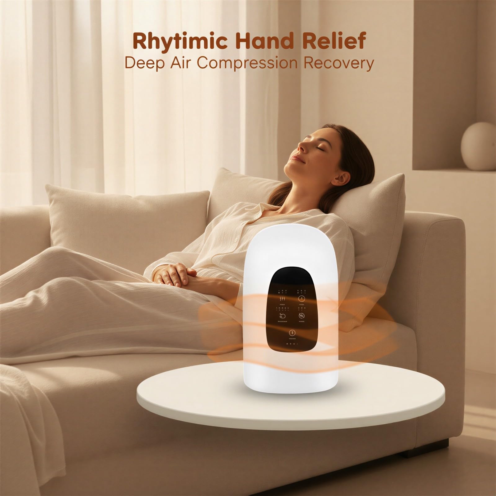 Handmassagegerät mit Wärme und Kompression, elektrisches Handmassagegerät bei Steifheit und Unbehagen, 5 Modi und 3 Intensitätsstufen für Muskelkomfort, kabellos wiederaufladbar, Geschenk