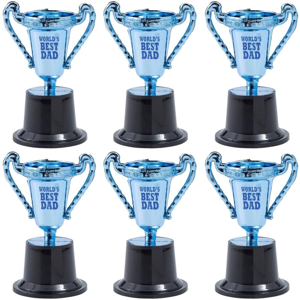 Fun Express Blue World’s Best Dad Trophies - 12 Pc.