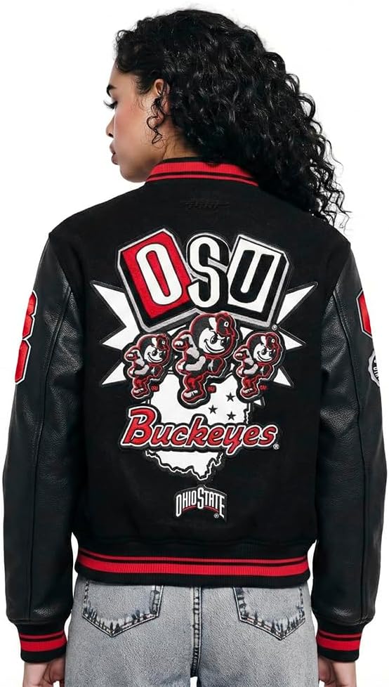 Pro Standard NCAA womens Womens College Campus Ransom Wool Varsity Jacket - Image 2