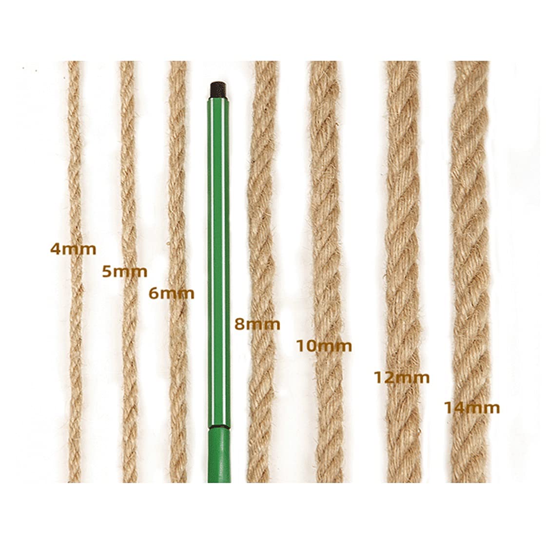Cuerda de yute 100% natural Cuerda de cáñamo Cuerda de yute natural Cuerda náutica Cuerda de hilo náutico marino Cuerda de yute fuerte para manualidades de bricolaje Hamaca de jardinería Decoración de