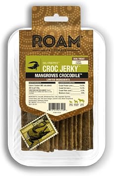 ROAM Pets Jerky for Dogs Dog Jerky Treats with Limited Ingredients, Healthy Dog Treats, Protein Treats for Dogs with Novel Proteins Croc Jerky
