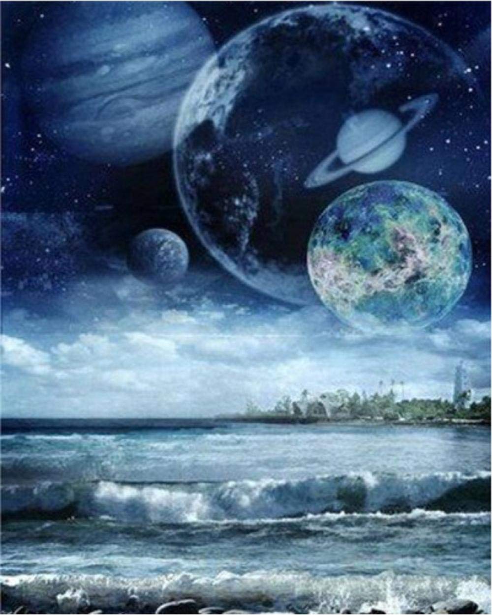 Toile peinture lune à colorier pour sublimer un salon moderne