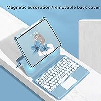 Vista 4 de iPad Air Air2 iPad 5ª 6ª generación 9.7 pulgadas iPad 5 iPad 6 Funda con teclado Touchpad horizontal/vertical Soporte magnético desmontable BT