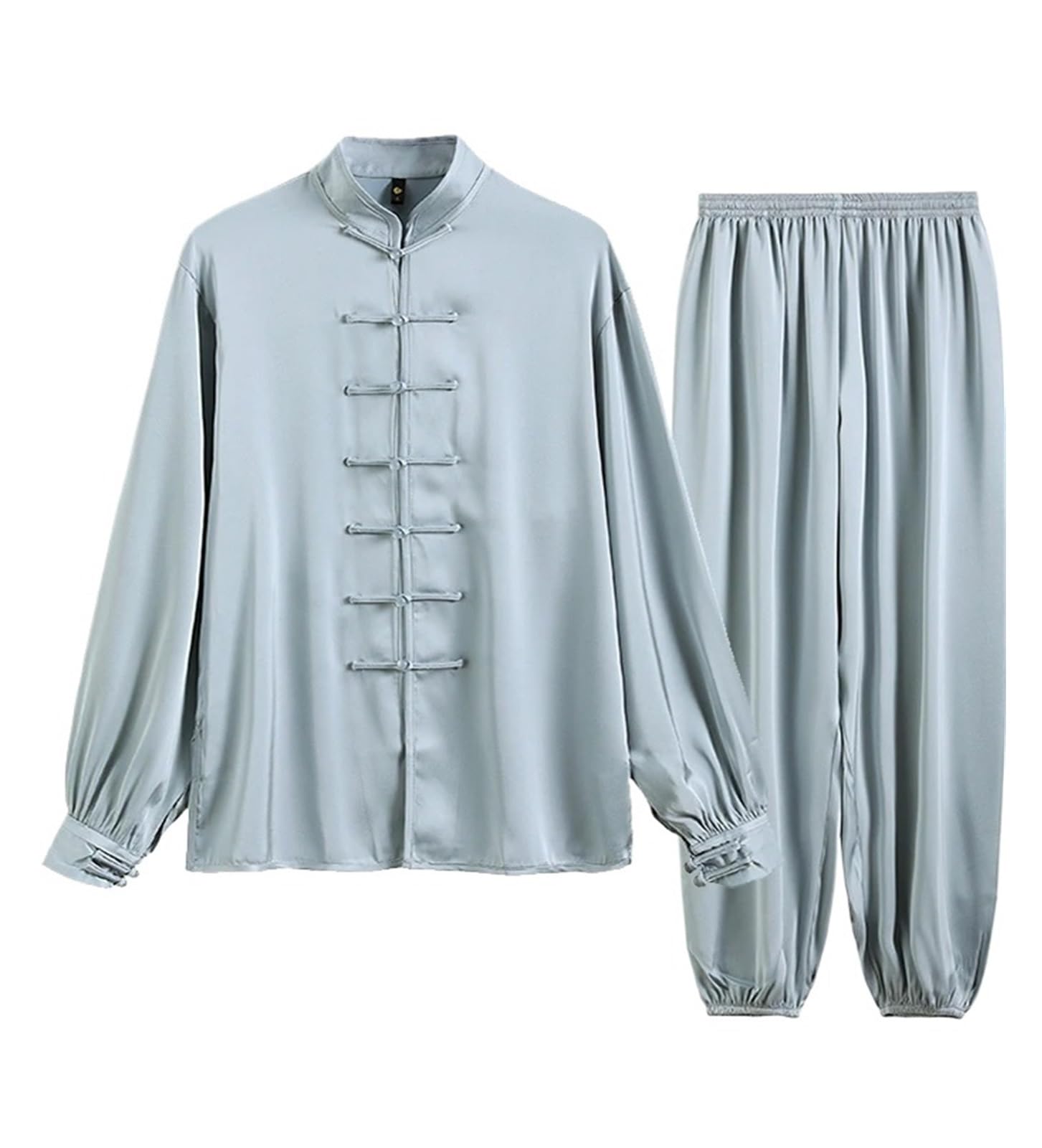 Traje De Artes Marciales Traje de Tai Chi de seda de hielo de verano, uniforme de Tai Chi, ropa de ejercicio de Wushu de manga larga, ropa tradicional