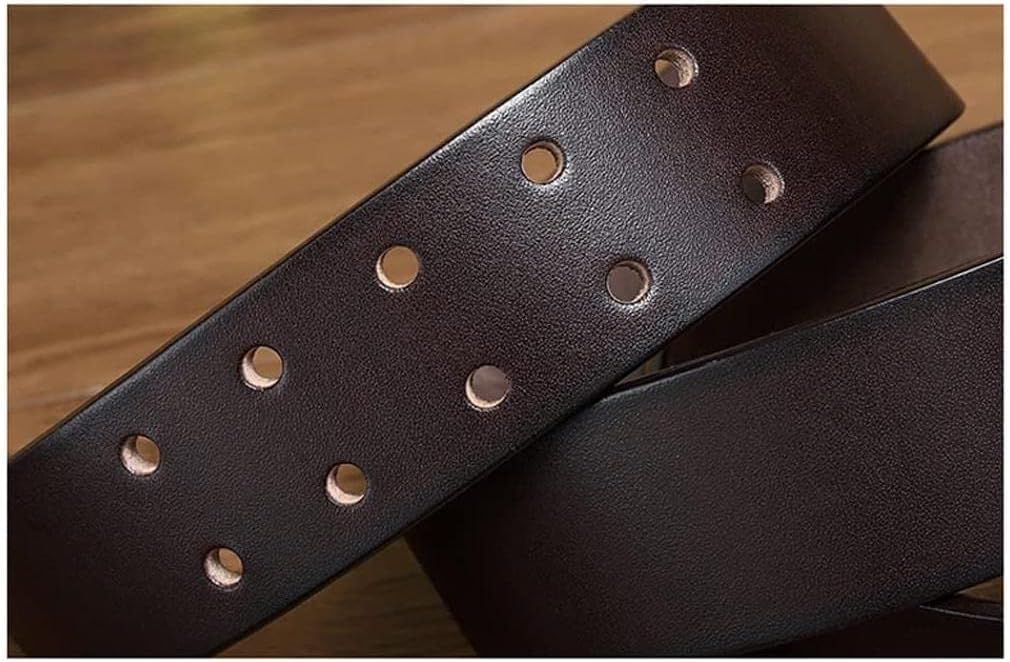 HSHTTKL Cinturón de Piel de Vaca con Hebilla de aleación de púas, Cinturones para Regalo, Pantalones de Golf para Hombre, Camisas, Cinturones de Vestir Casuales