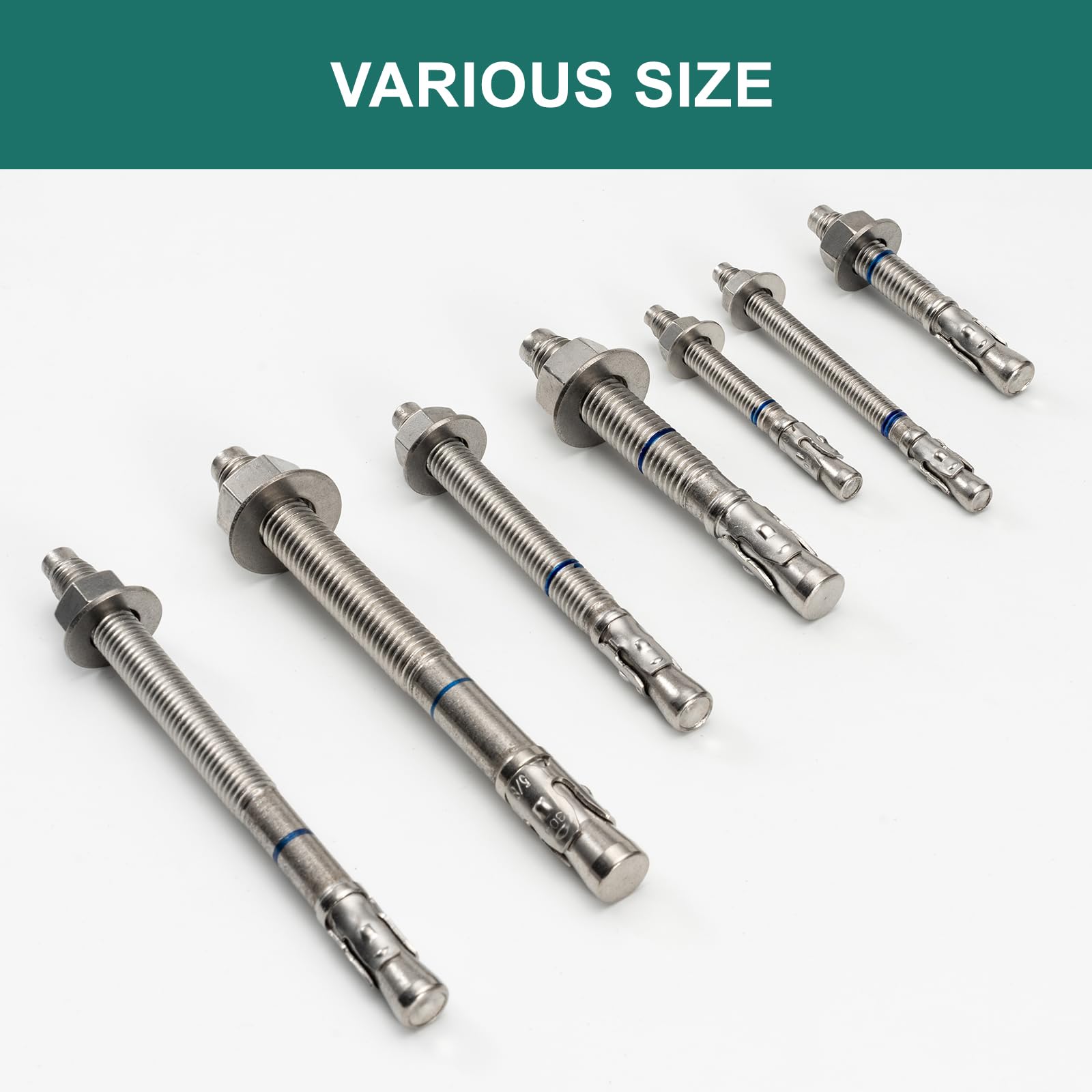 Stainless Steel Wedge Anchors - 20 Pack -4 Stainless Steel Wedge Anchors - 20 Pack -4