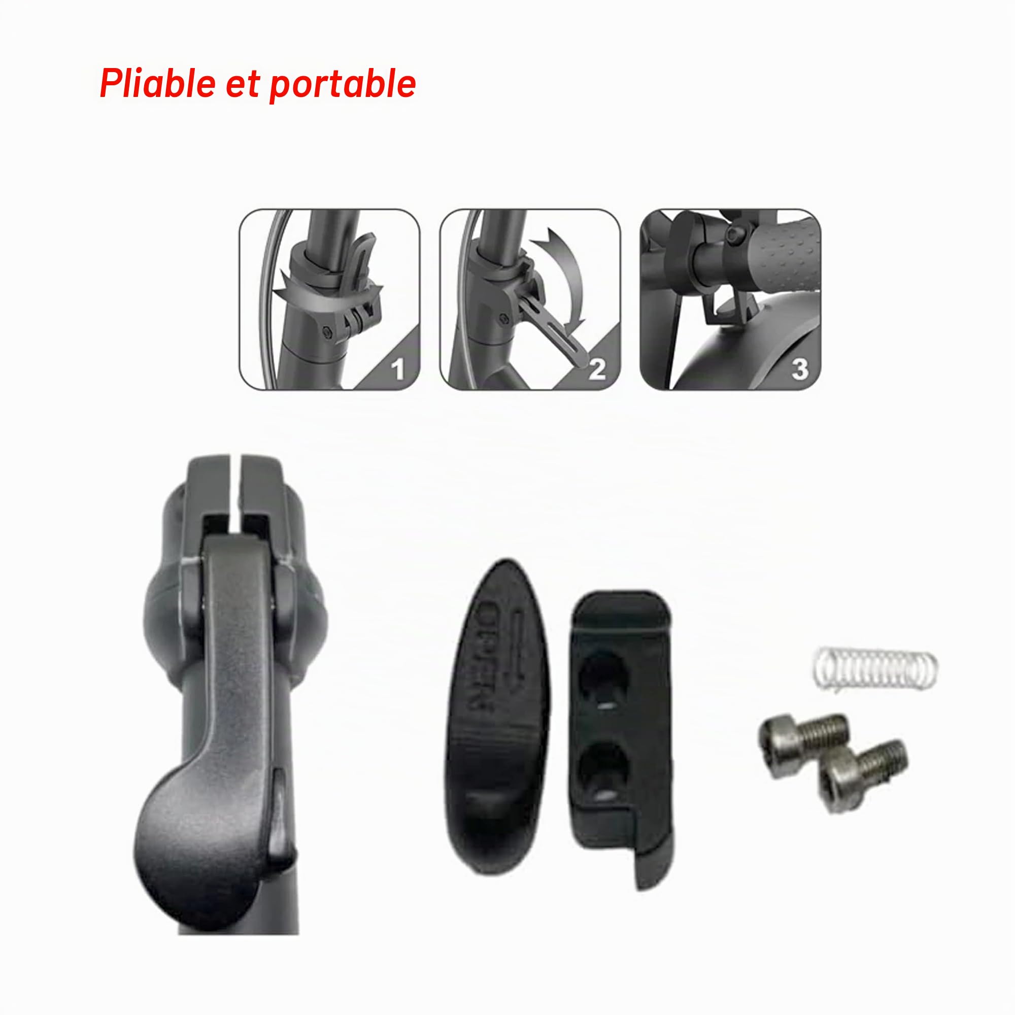 Aovo Pro Trottinette Électrique Pliable - Tige et Mécanisme de Verrouillage - Pièces de Rechange Pour Modèles M365 - Taille Parfaite Pour Scooter, Aluminium