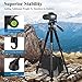 VICTIV 74” Camera Tripod, Tripod for Camera and Phone, Aluminum Professional Tripod Stand for Canon Nikon with Carry Bag and Phone Holder, Compatible with DSLR, iPhone, Spotting Scopes, Max Load 9.5Lb