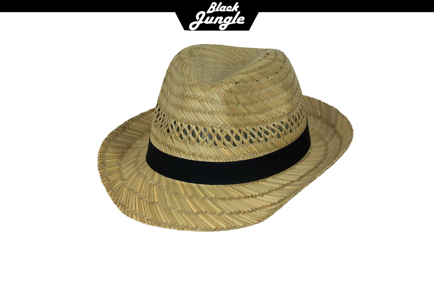 Black Jungle Cappello di Paglia Varadero Cappello Naturale Cappello Estivo di Paglia Cappello Avana Cappello Unisex Fedora Bogart