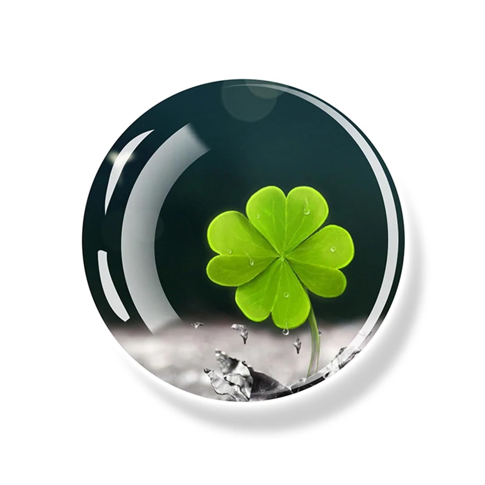 Fridge Magnets 6pcs Clover Magnet Fridge Shamrock Stickers Four Leaf Lucky Glass Dome Refrigerator Magnets Home Decor(Color-17)