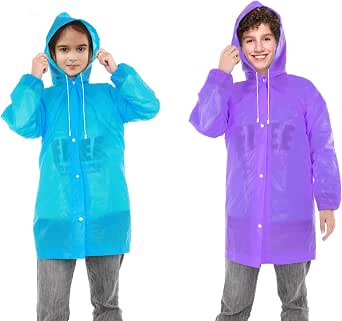 Poncho Imperméable Réutilisable TYSM-CC - 2 Pièces EVA Transparent