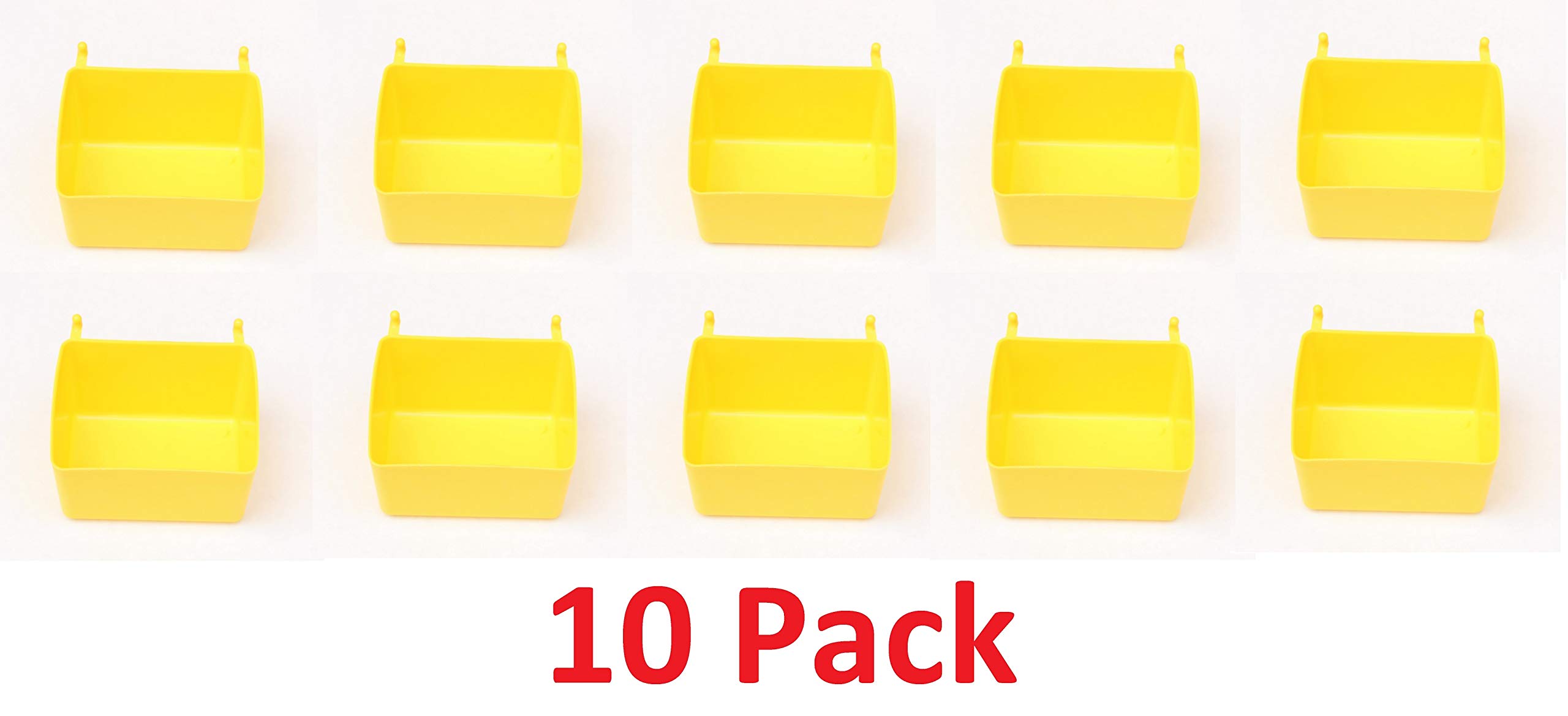 Small Plastic Yellow Pegboard Storage/Parts Bins (10)