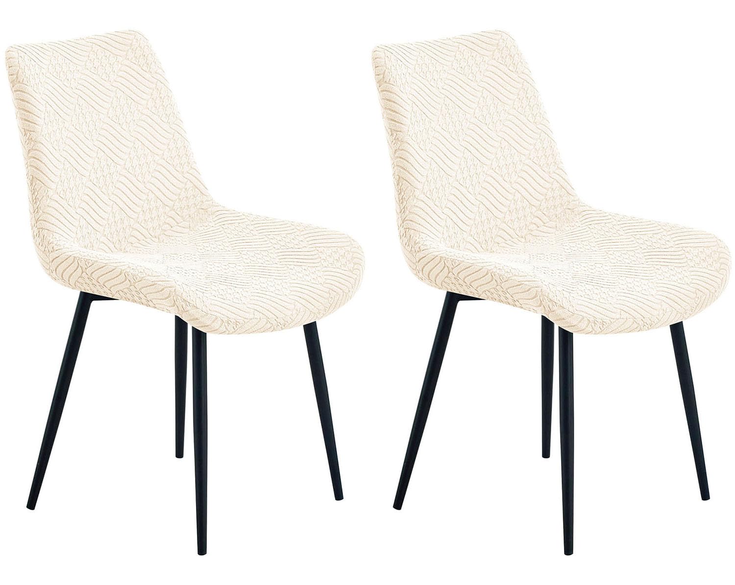 YOPOIY Shell Chair Covers Stretch Curved Back Dining Chair Slipcovers (Beige,2 PCS)