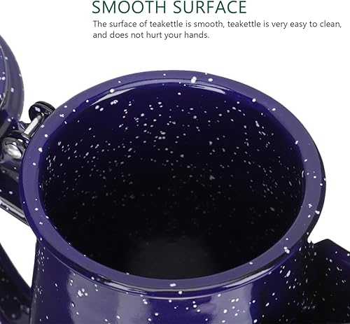 Miniatura 4 de Olla de café esmaltada Caldera de café al aire libre fogata hervidor vintage Camping Pot Caldera de esmalte Tetera blanca Tetera de aceite Hervidor