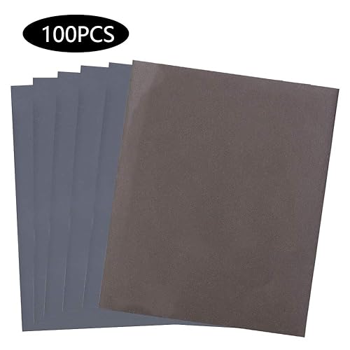 Miniatura 7 de 100 piezas de papel abrasivo, papel de lija de grano surtido P2500, impermeable, húmedo, seco, doble uso, rápida disipación de calor para muebles,