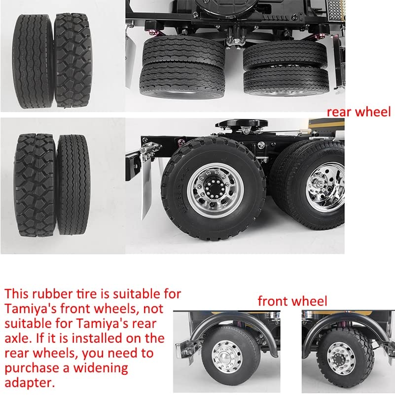 4 Pneumatici In Gomma 30mm Con Schiuma Per Ruote Trattore Rimorchio Tamiya 1:14 RC - AXSPEED