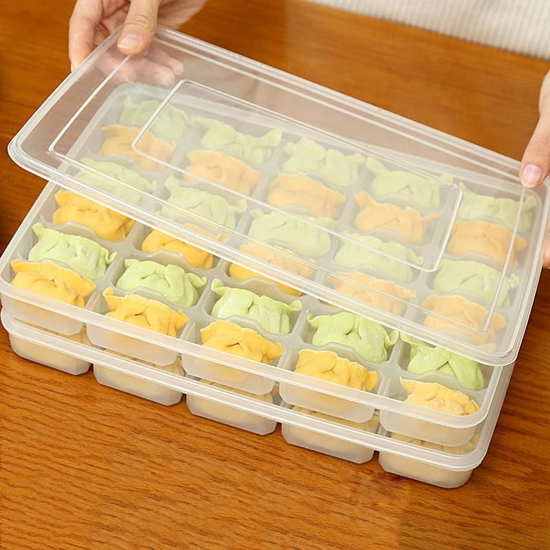 MeevrgR Caja de almacenamiento de albóndigas para nevera de cocina con 30 celosías pequeñas, contenedor de alimentos de polipropileno para alimentos congelados o frescos, apto para microondas y