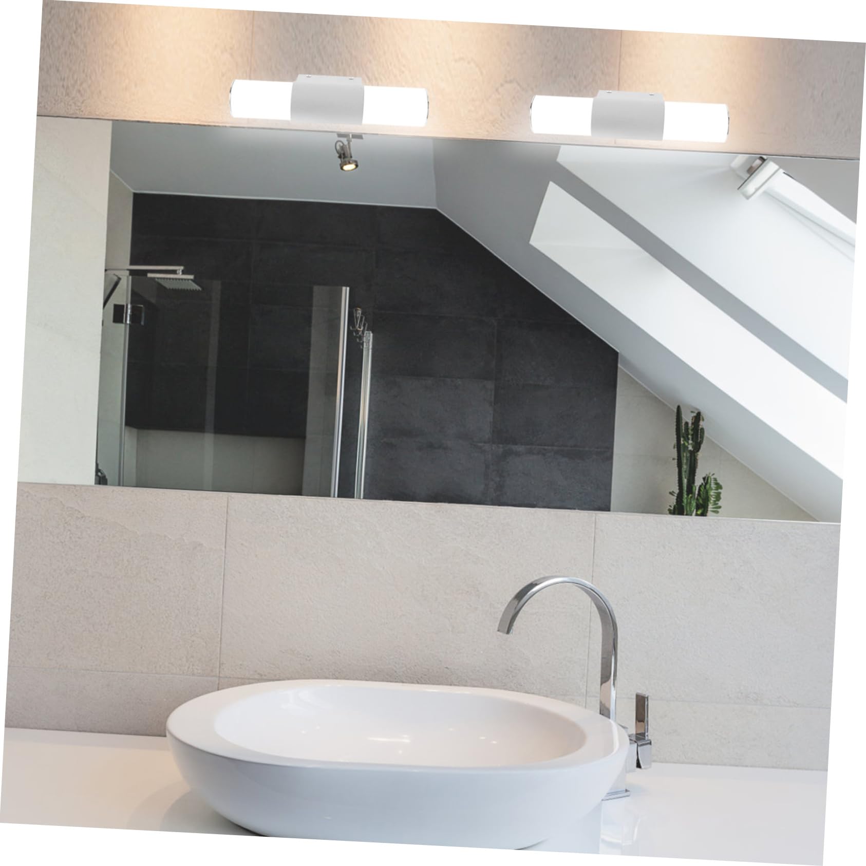 Hemobllo Lámpara de Pared LED para Baño Moderna 12w Luz Fría 25 Cm Hierro Vidrio Madera Ecológica Iluminación Interior para Espejo y Gabinete