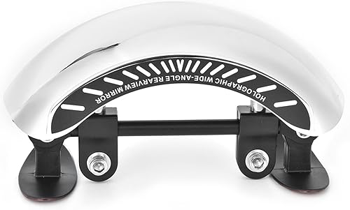 Miniatura 8 de Estink Espejo retrovisor holográfico, espejo retrovisor de motocicleta cromado 180 ultra gran angular, montaje central universal, solo montaje en el