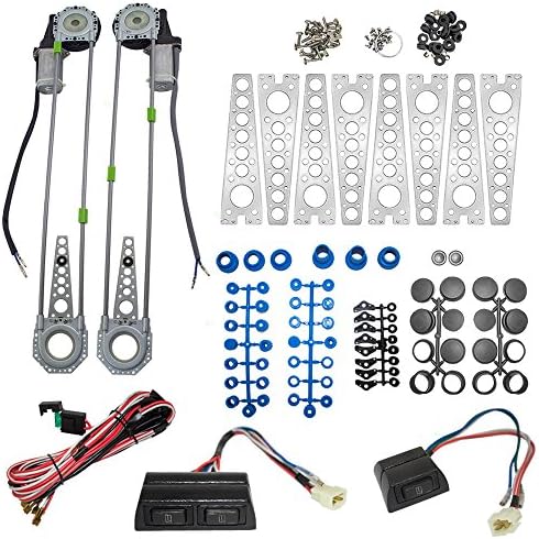 Brock Universal Electric Power Window Regulator Spal Type Conversion Kit for 2- Door Pickup SUV Van Car