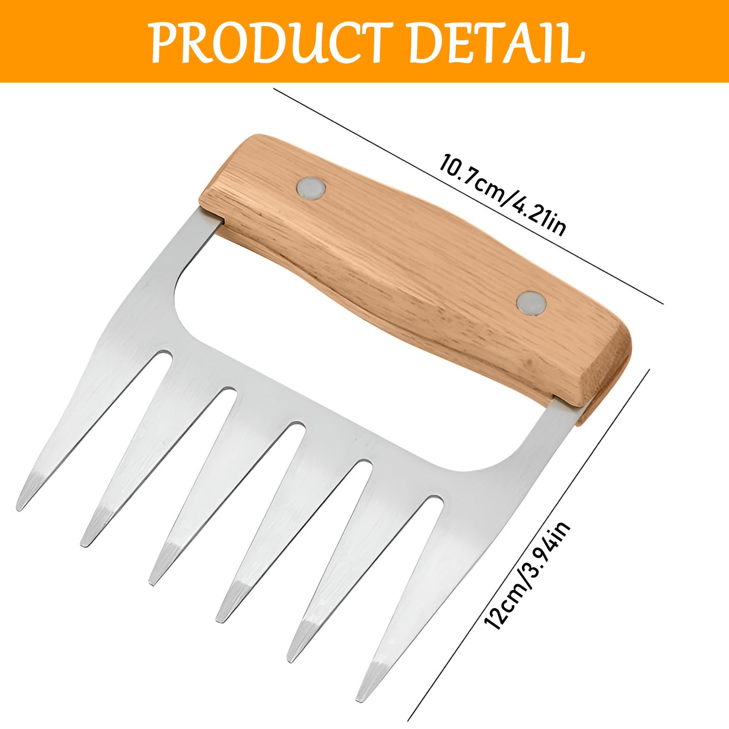 Lot de 2 griffes d'ours BBQ en acier inoxydable, outils professionnels pour poulet steak porc - Accessoires barbecue