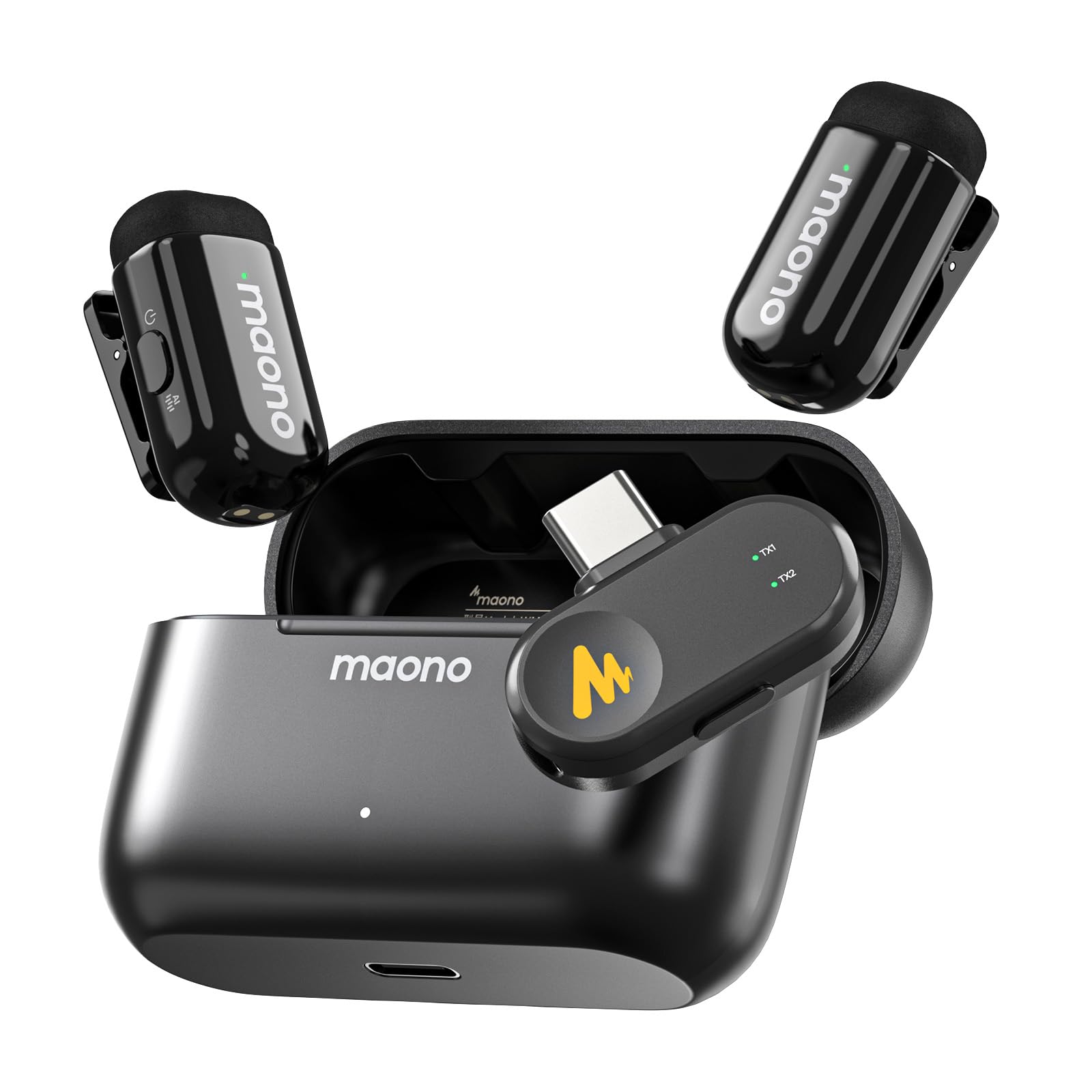 MAONO T1 Mini Pro Wireless Lavalier Microphone for Video Content Creators
