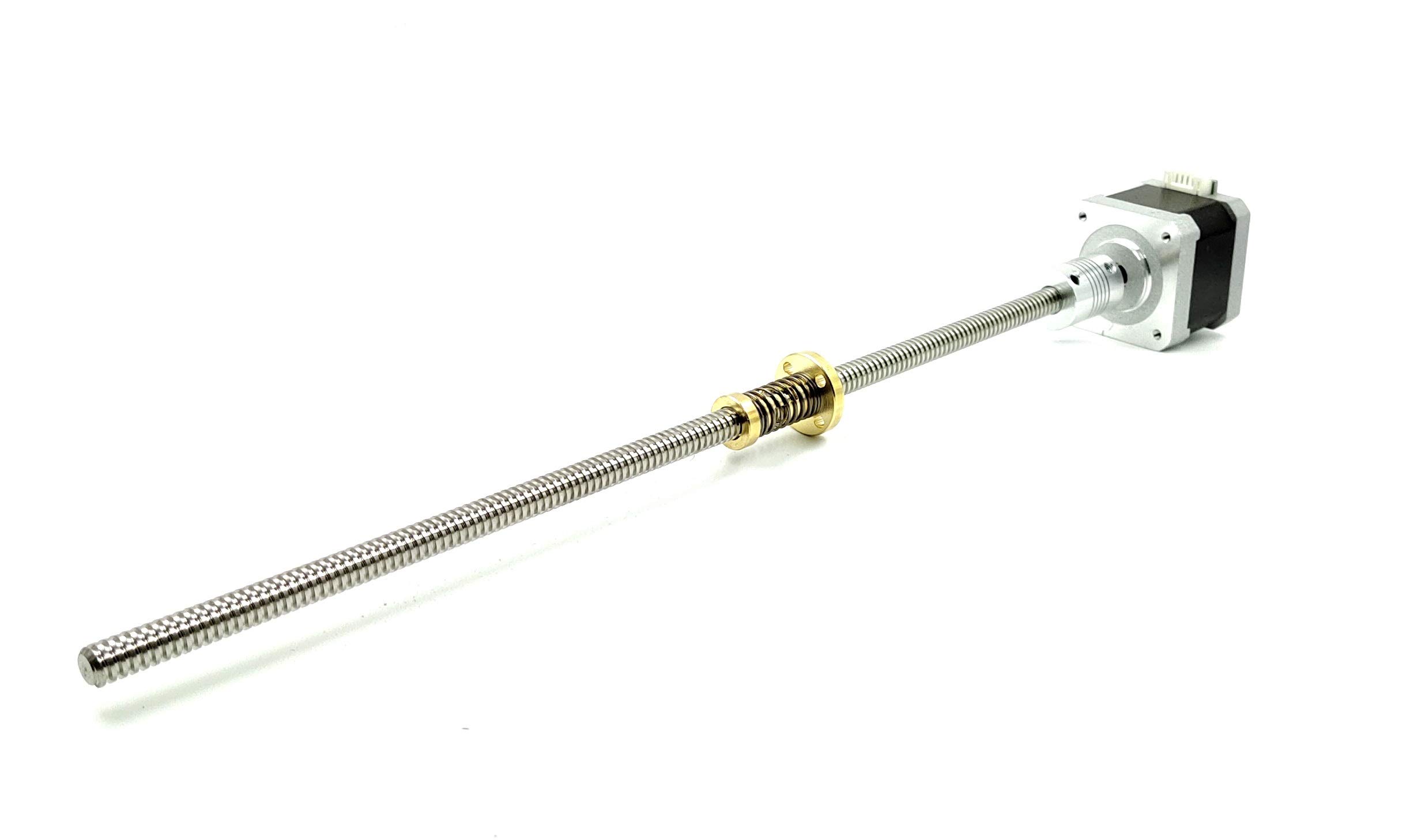 INVENTO 1pcs Nema 17 4.2 Kg-cm Stepper Motor + Flexible coupling with 400mm (0.4mtr) T8 TR8 8mm Lead Screw square thread with Anti-backlash Brass Nut CNC Robotics DIY Projects 3D Printer-image-37