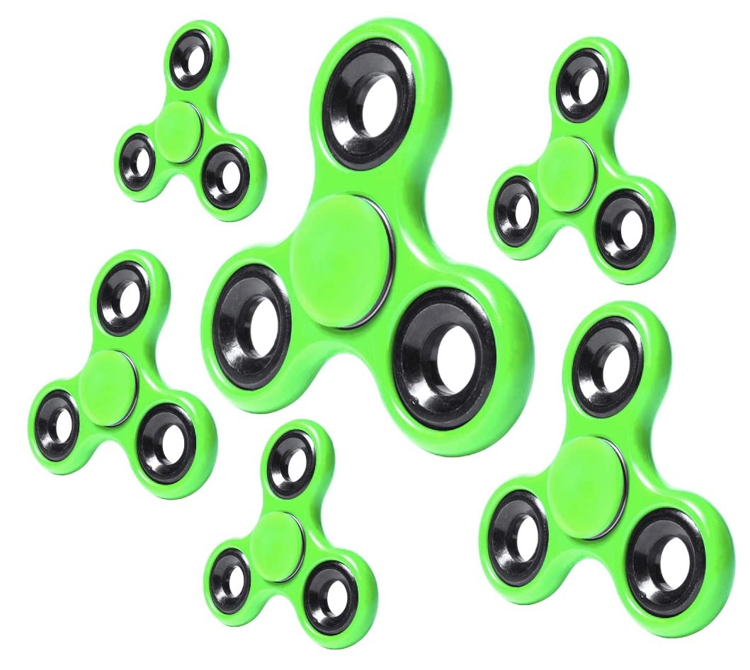 COOLBABY Fidget Spinners Toy 6 Pieces Hand Fidget Spinner Toys for Teens Adults, Sensory Finger Toys Set for Kids, Gifts for Birthday Party Stress Relief Reducer Anit Anxiety (Green) SPNR-GR-SRK