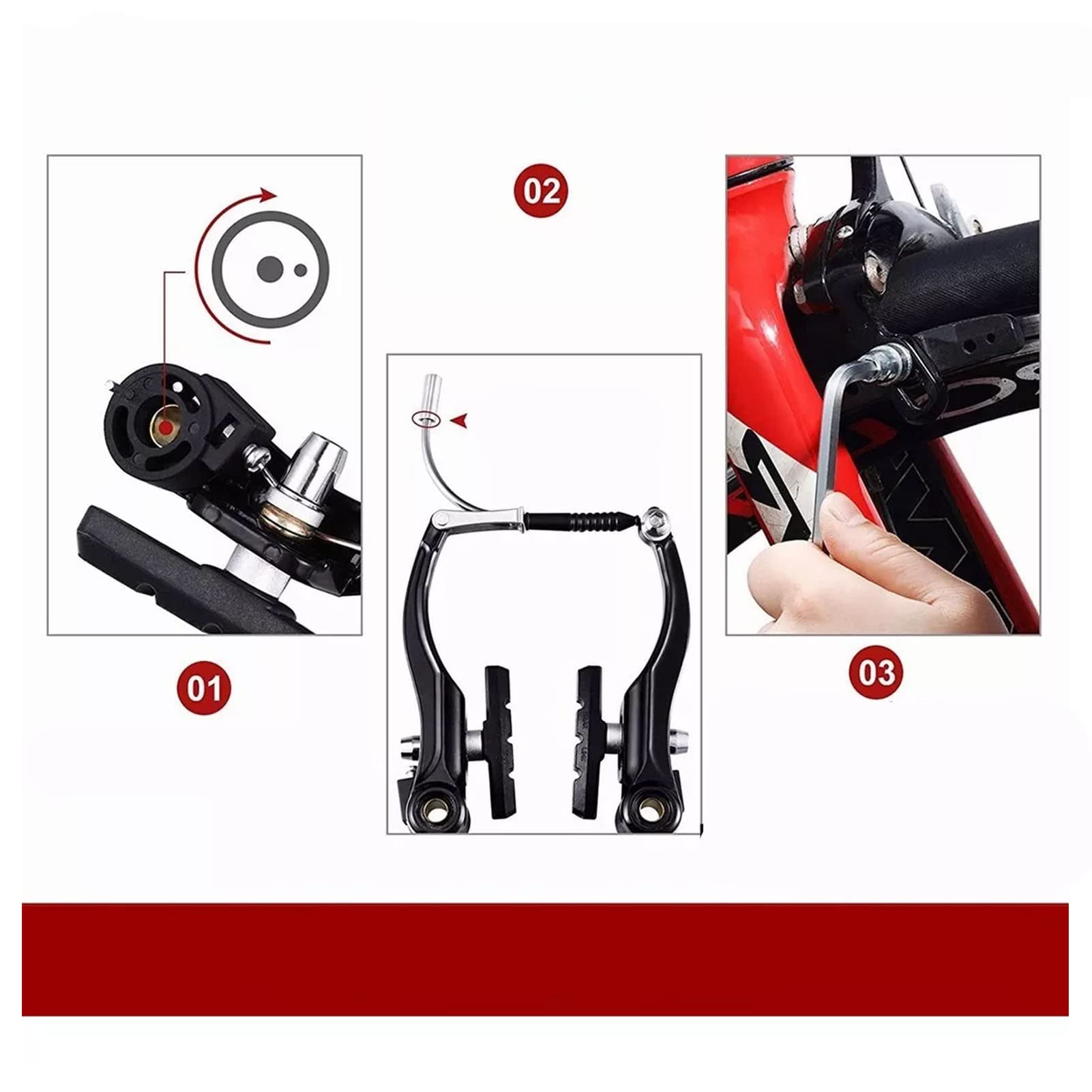 Shenruifa 2 Paires Freins V Légers Vélo De Montagne - Kit Complet Noir Avec Nouilles Pour VTT 24 Et 26 Pouces
