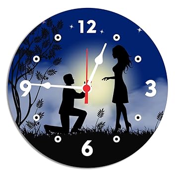 Kish Will You Be Mine Round Wall Clock | Valentine Gifts for Girlfriend, Valentine Gifts for Boyfriend | Love Wall Clocks | Valentine Day Wall Clock | Wooden Clock | Propose Day Gifts