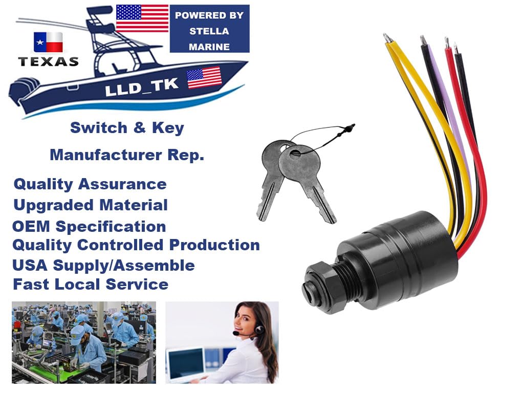 Amazon.com: 87-88107 87-88107A5 Boat Ignition Key Switch
