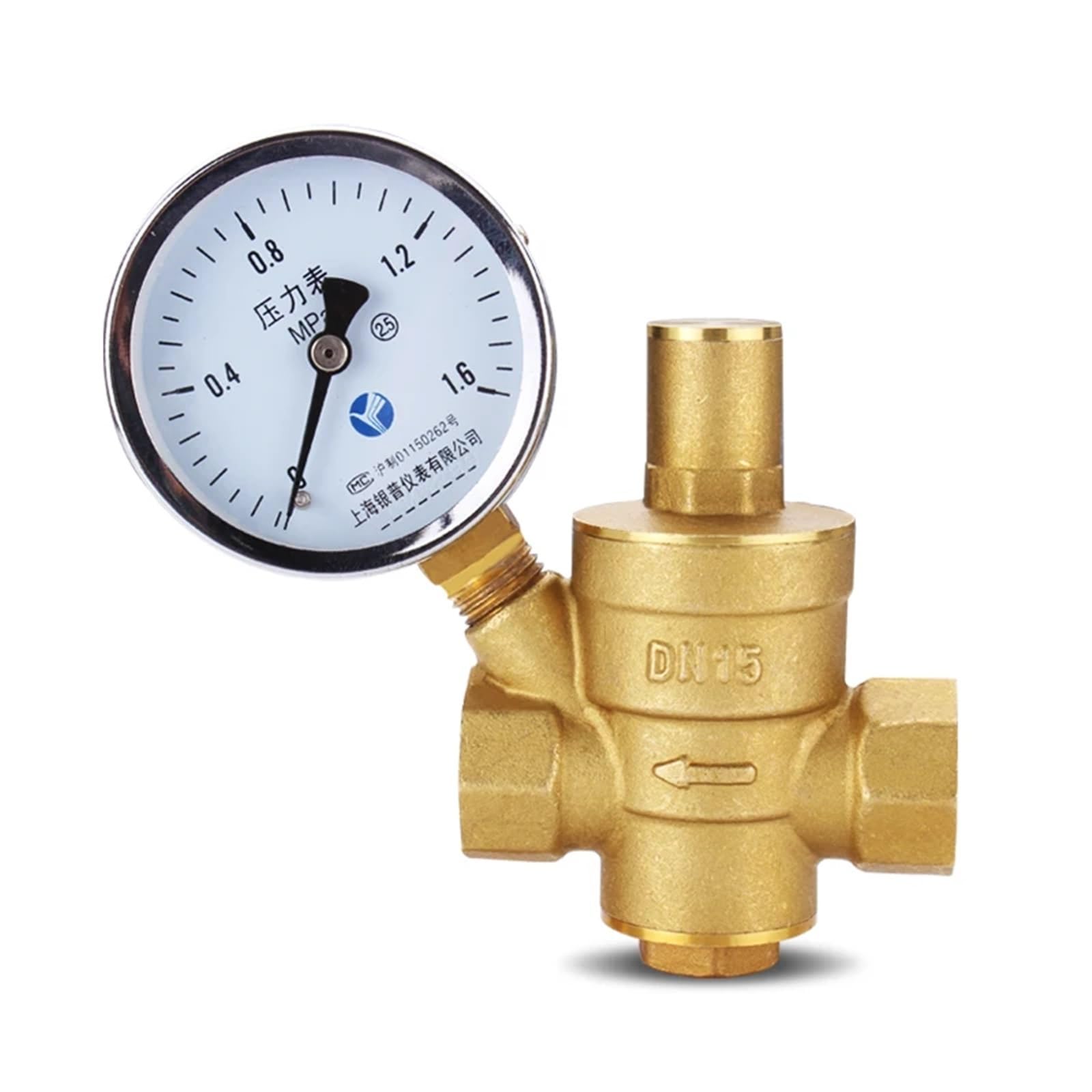 Regulador De PresióN De Agua Válvula reductora de presión de agua de latón, regulador DN15/DN20/DN25/DN32, medidor de válvula de alivio ajustable, G 1/2 "3/4" 1 "2" VáLvula Reductora De PresióN (Size