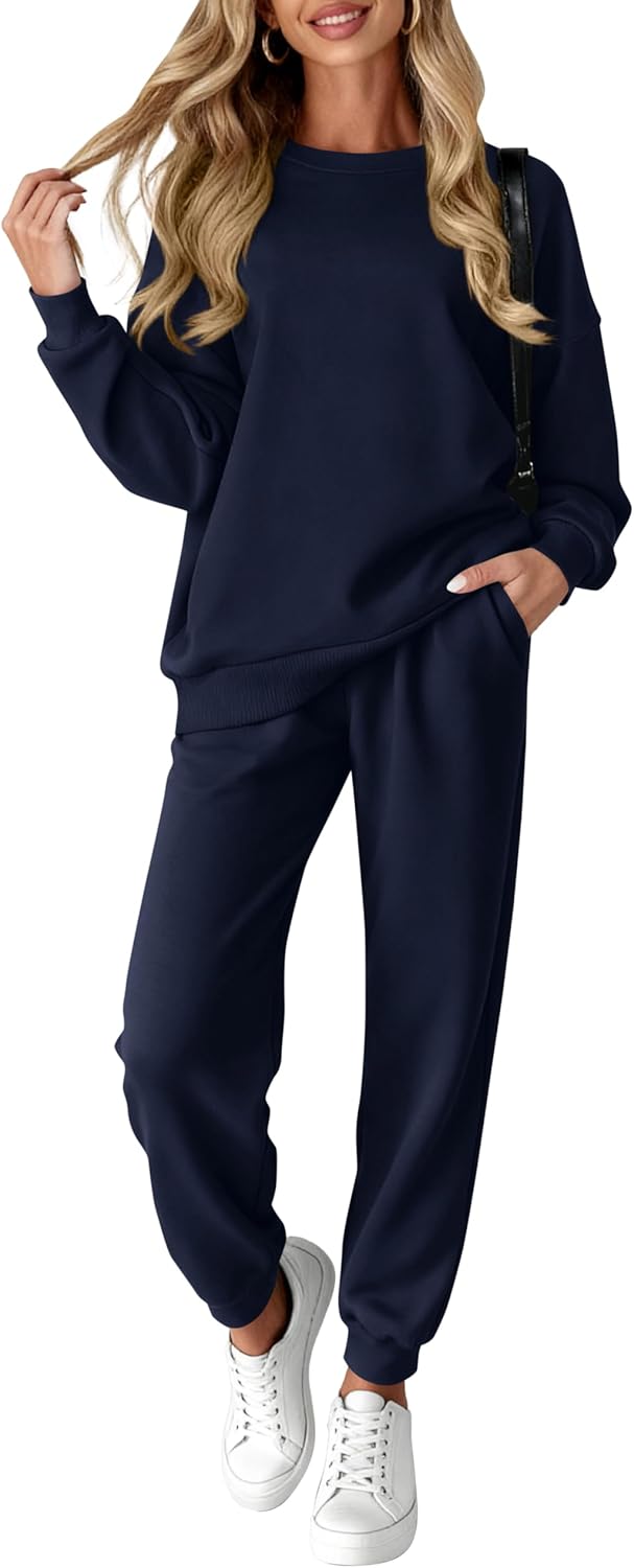 KIRUNDO Sweatsuits Women 2 Piece Outfit Matching Workout Lounge Sets Spring Fall Clothing Tracksuit Airport Travel Outfits