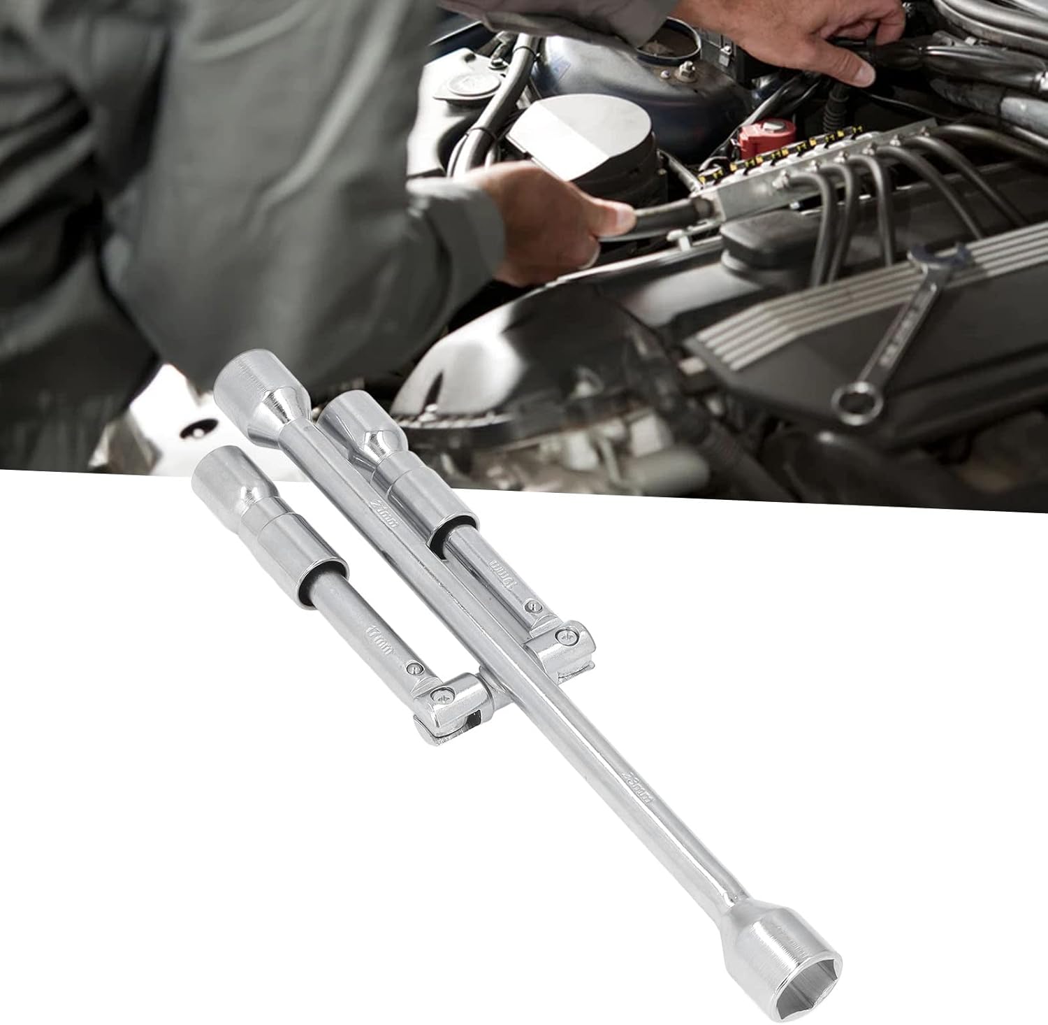 flexman Cross Wrench, High Carbon Steel Heavy Duty Universal Lug Wrench, Foldable Universal Duty Lug Wrench for Auto Repair, Motorcycle Repair, Machine Repair