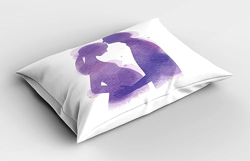 Miniatura 7 de Ambesonne Synthwave - Juego de 2 fundas de almohada, ilustración abstracta de los años 80 con palmeras y cuadros de puesta de sol, artículo de