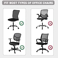 Vista 7 de Deisy Dee Fundas para silla de oficina de computadora, color puro, universal, elásticas, giratorias, solo fundas para sillas C098 (negro)