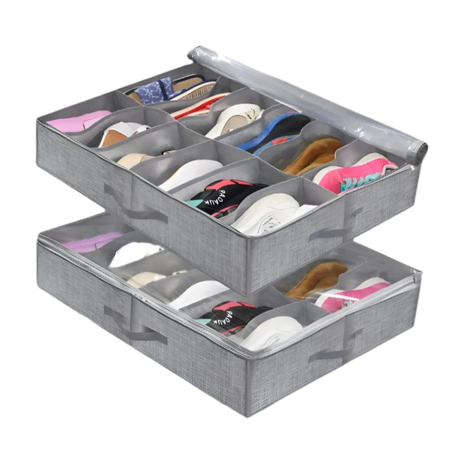 2Pcs Bed Box Underbed Storage Boxes for Men and Women Shoes Storage Wardrobe | Home & Garden | Furniture | Dressers & Chests of Drawers-image-9