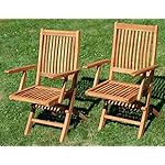 Patioco Teakholz Klappsessel mit Armlehne (2er-Set)