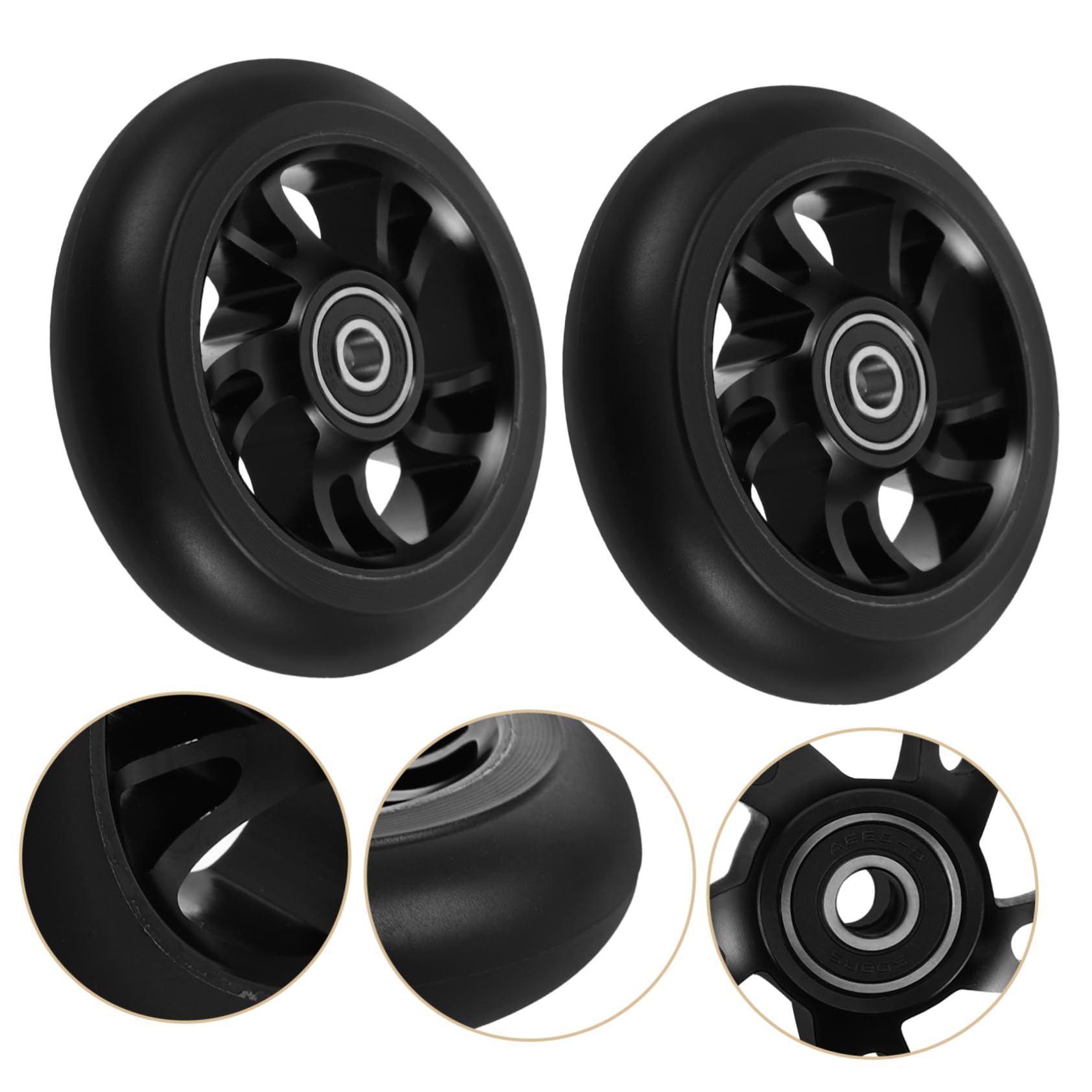 POPETPOP 2 Roues de Rechange Alliage D’Aluminium et PU pour Trottinette Électrique Légères, Remplacement Facile et Trottinette Freestyle