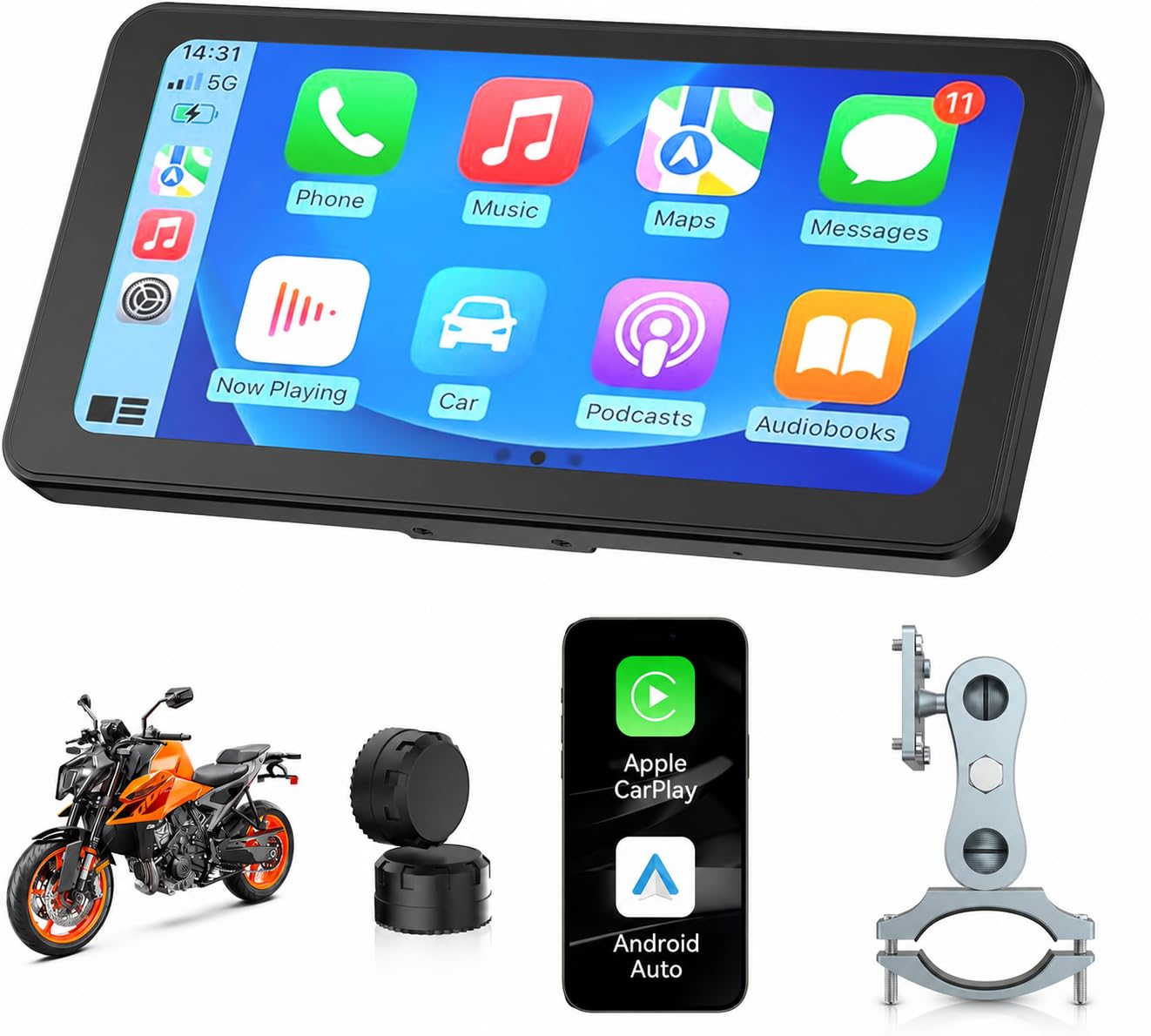 Spedal CL871pro Motorcycle Screen 15.88cm with CarPlay &amp; TPMS