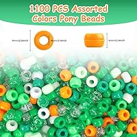 Vista 41 de Pony Bulk Beads - 1100 Pcs for Jewelry & Bracelets Making, Hair & Bracelet Beads (Dark Grey)