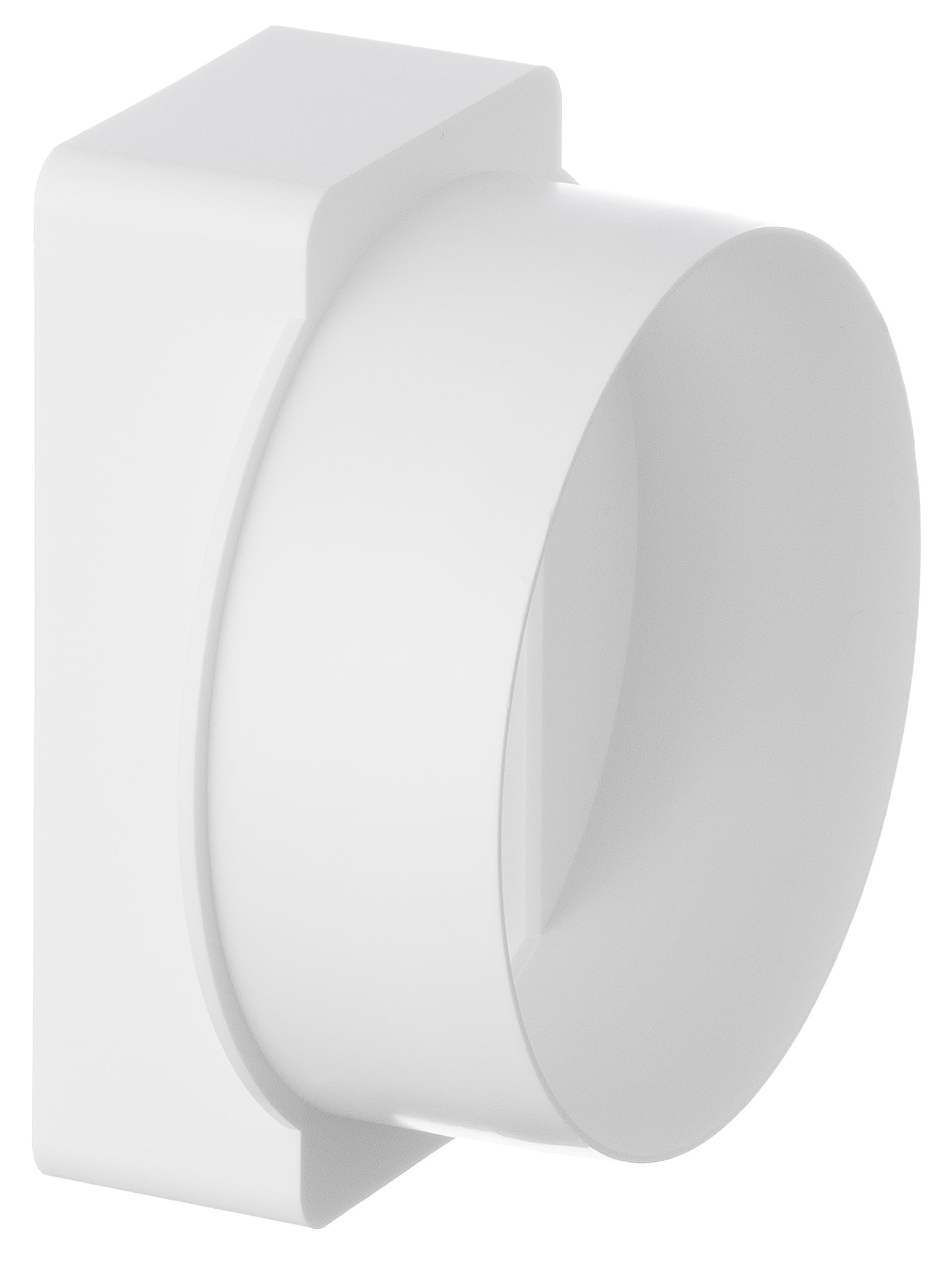 Lirast White 110X55mm To Ø 100 Mm Rectangular To Round Ducting Adaptor - Straight Connector Adapter