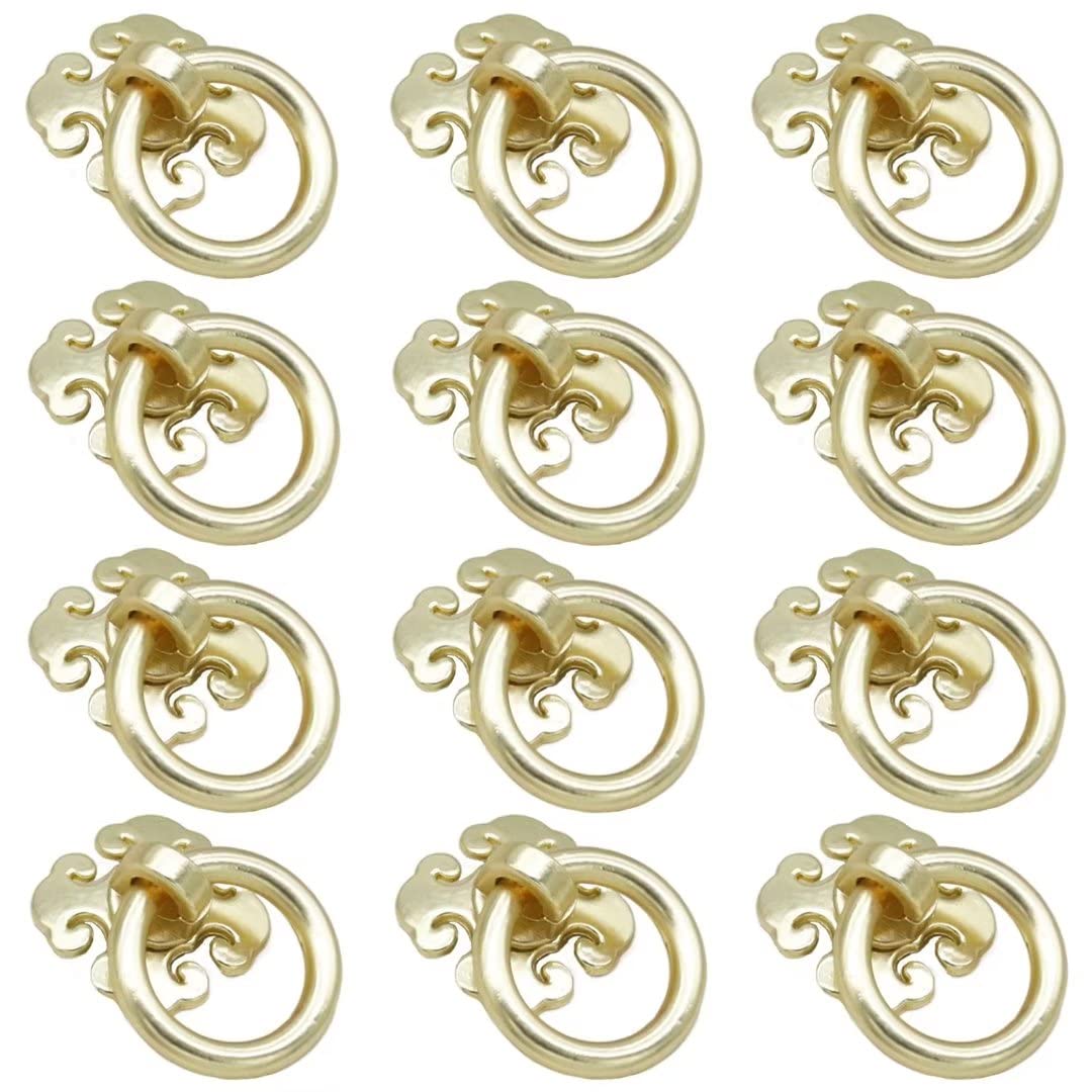 SBZIOJHDR Drawer pulls, Pack of 12, for Cabinets Pull Ring Hardware Pulls Dresser Door Handle Diameter 25mm